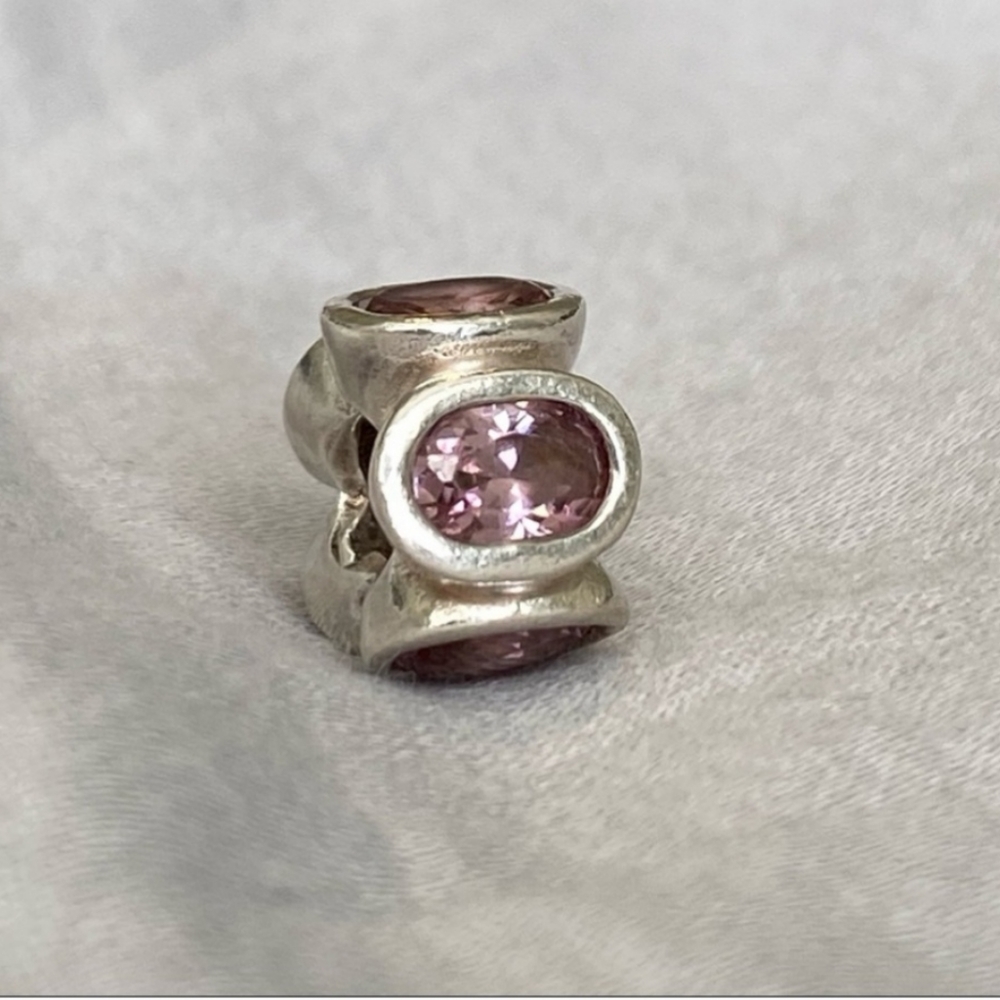 PAIR of Authentic Pandora charms " Oval lights pink " #790311PCZ - Picture 15 of 16